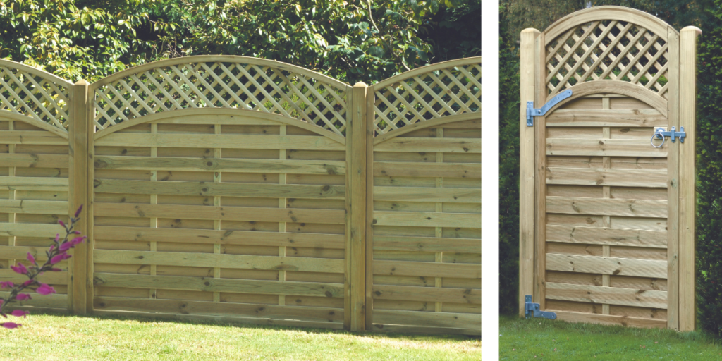 Arched Lattice Top Fence Panel and Garden Gate - FSF Fencing Supplies Shop