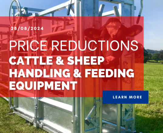 Price reductions on cattle & sheep handling & feeding equipment